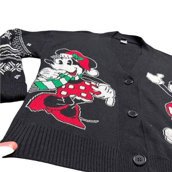 ✨🎄 Disney Mickey Mouse Holiday Knitted Christmas Cardigan Size M 🎄✨ - Picture 2 of 4
